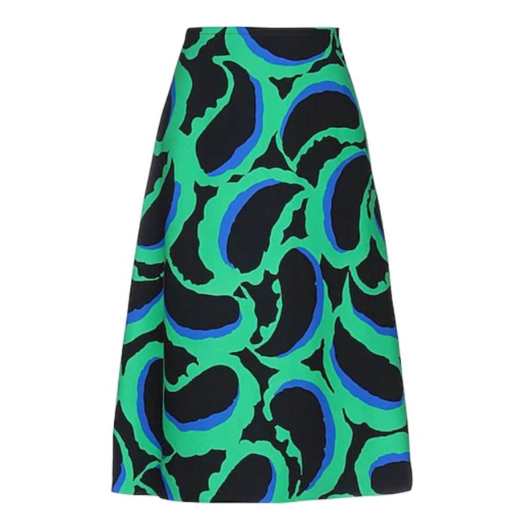 NWT Marni abstract-print A-line midi skirt